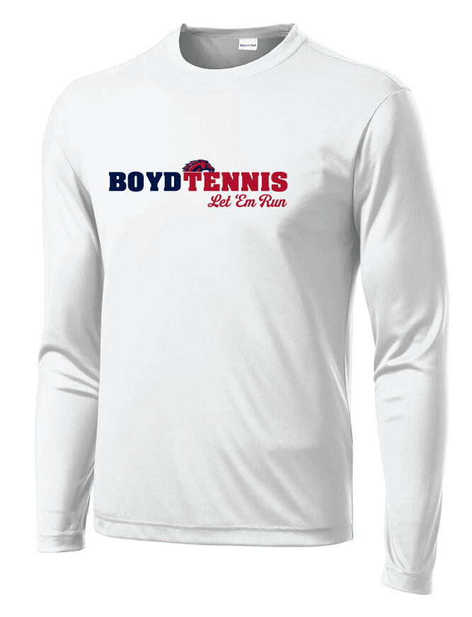 Boyd Tennis - Let &#39;Em Run - Dri-Fit Long Sleeve, Color: White