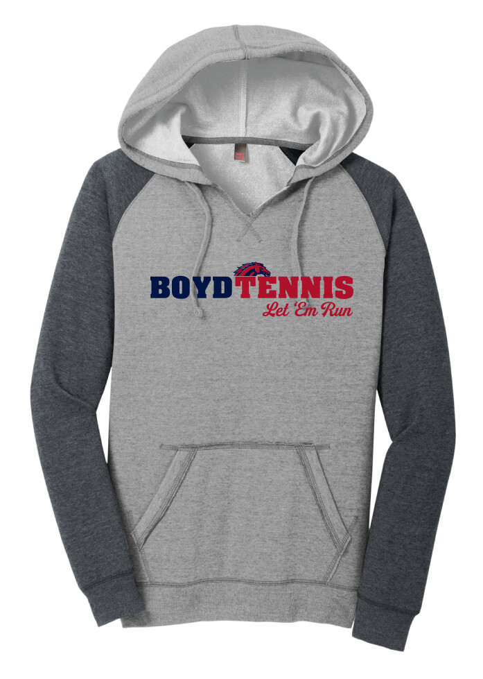 Boyd Tennis - Let &#39;Em Run - Lightweight Raglan Hoodie, Color: Heathered Grey