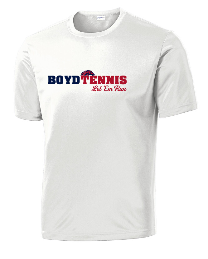 Boyd Tennis - Let &#39;Em Run - Dri-Fit Short Sleeve, Color: White