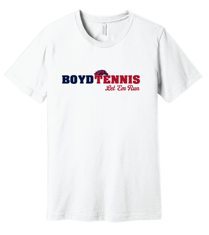 Boyd Tennis - Let &#39;Em Run - Bella+Canvas Short Sleeve, Color: White