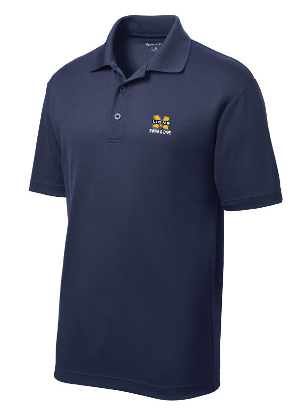 McKinney Swim &amp; Dive - Embroidered Mens Polo, Garment Color: Navy