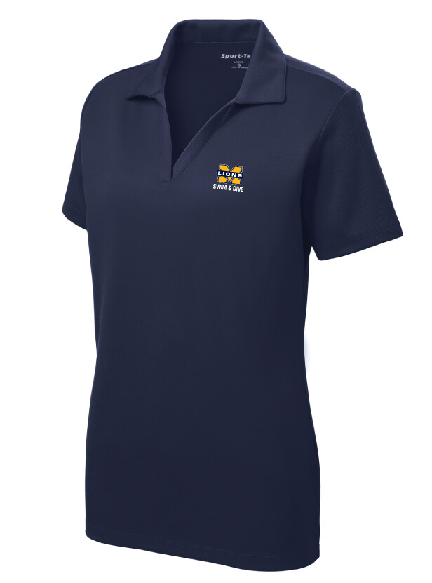 McKinney Swim &amp; Dive - Embroidered Ladies Polo, Garment Color: Navy