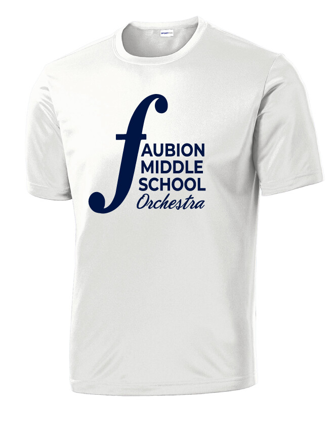 Faubion Orchestra - Orchestra Logo - Dri-Fit Short Sleeve, Color: White