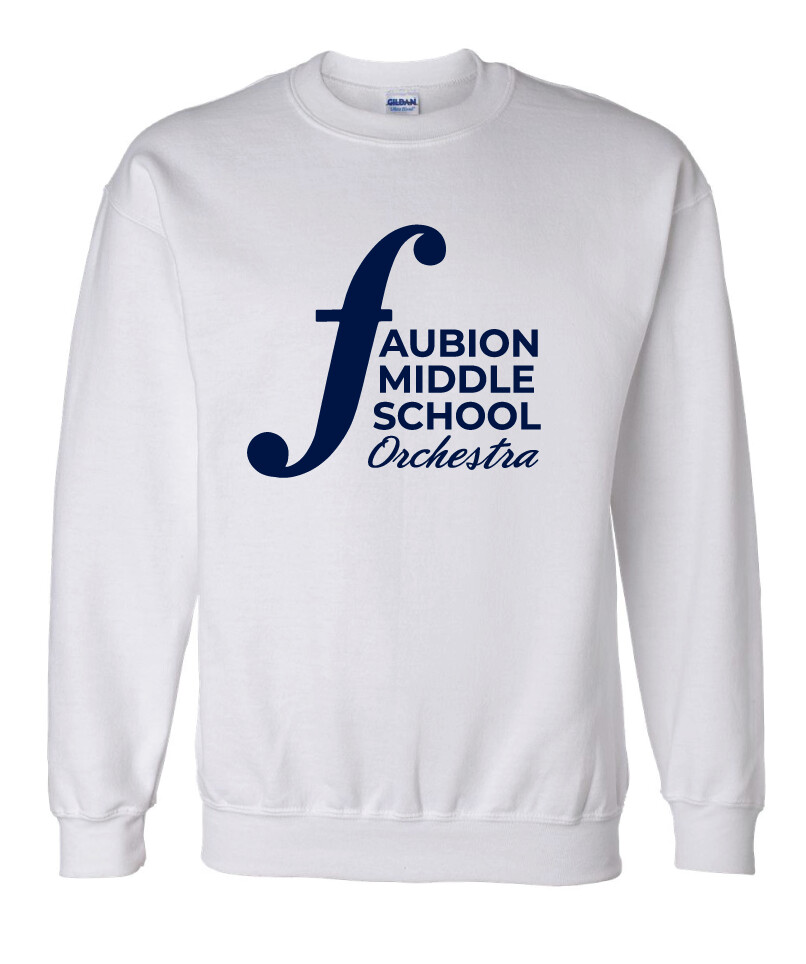 Faubion Orchestra - Orchestra Logo - Crew Sweatshirt, Color: White