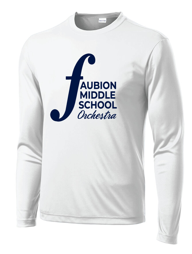 Faubion Orchestra - Orchestra Logo - Dri-Fit Long Sleeve, Color: White