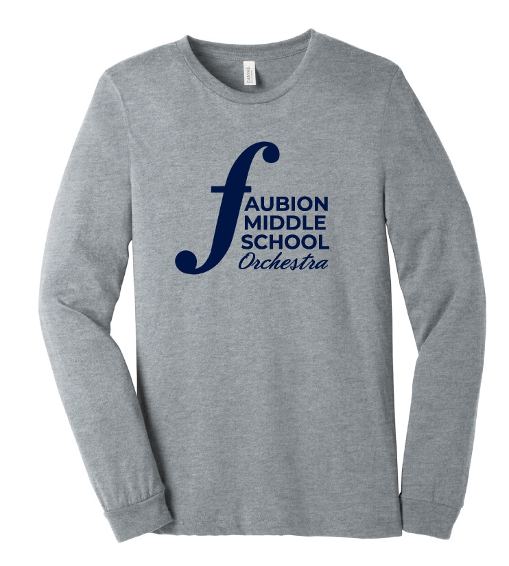 Faubion Orchestra - Orchestra Logo - Bella+Canvas Long Sleeve, Color: Athletic Heather