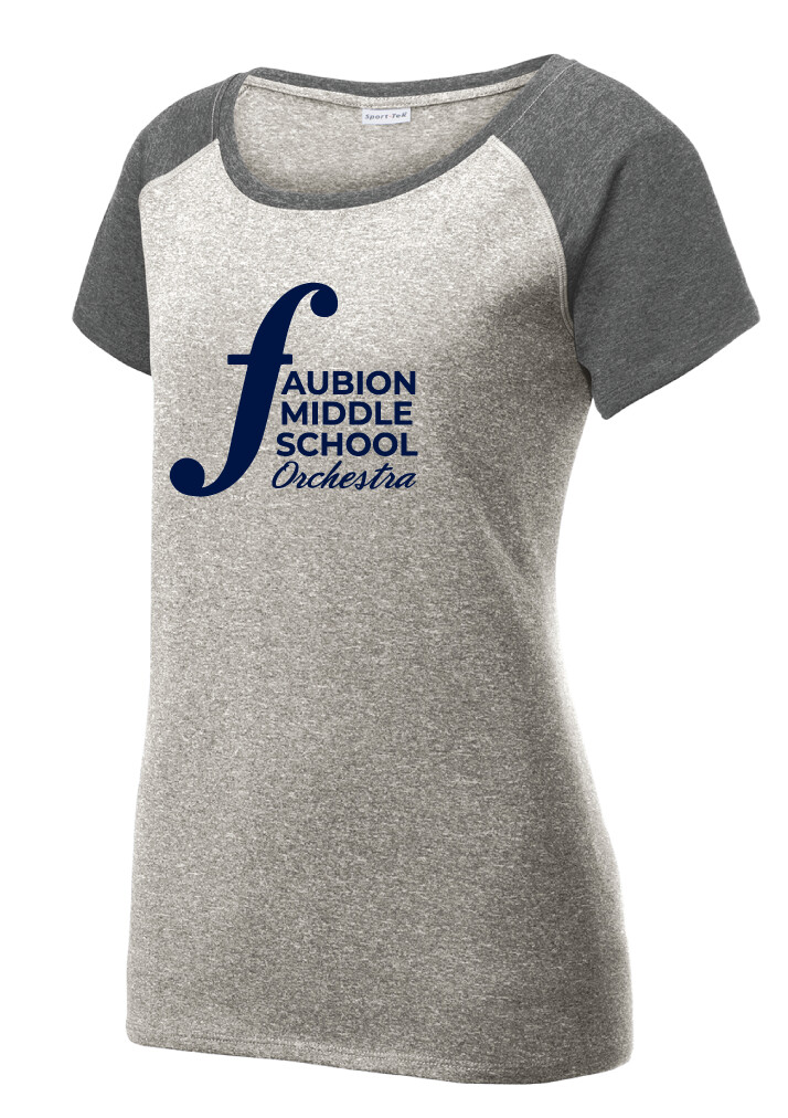 Faubion Orchestra - Orchestra Logo - Heather Scoop Neck, Color: Grey / Graphite