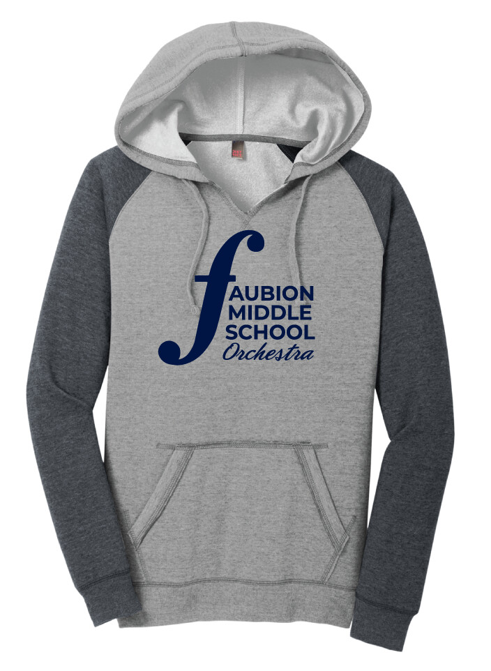 Faubion Orchestra - Orchestra Logo - Lightweight Raglan Hoodie, Color: Heathered Grey