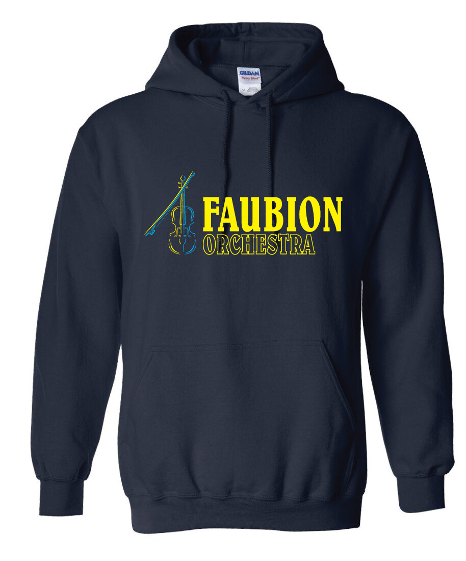 Faubion Orchestra - Neon Violin - Hoodie, Color: Navy