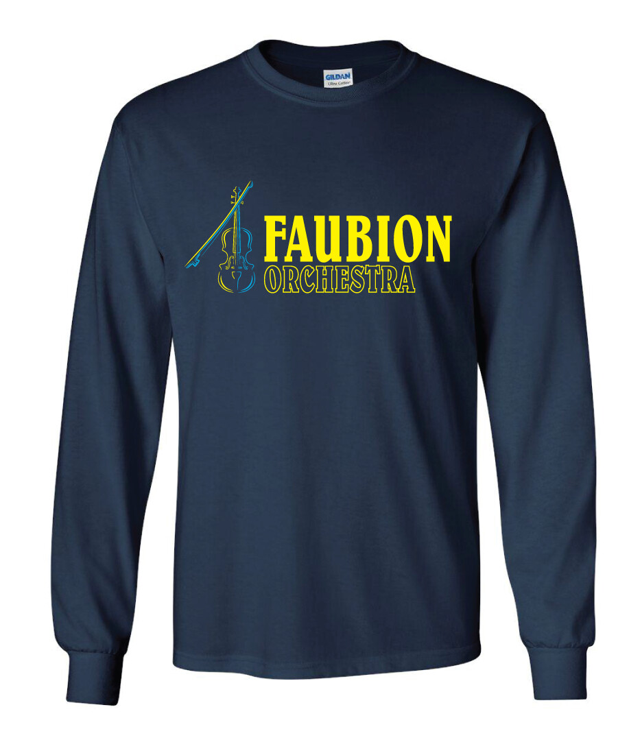 Faubion Orchestra - Neon Violin - Long Sleeve, Color: Navy