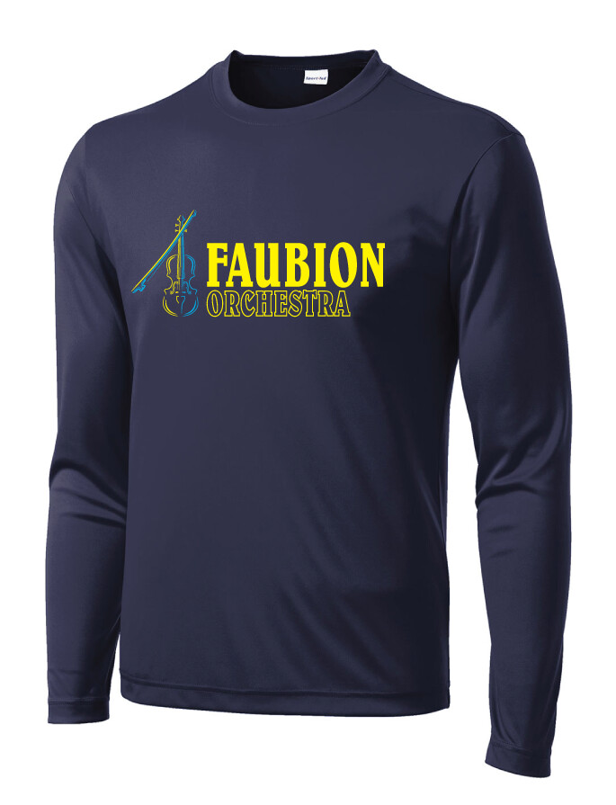 Faubion Orchestra - Neon Violin - Dri-Fit Long Sleeve, Color: Navy
