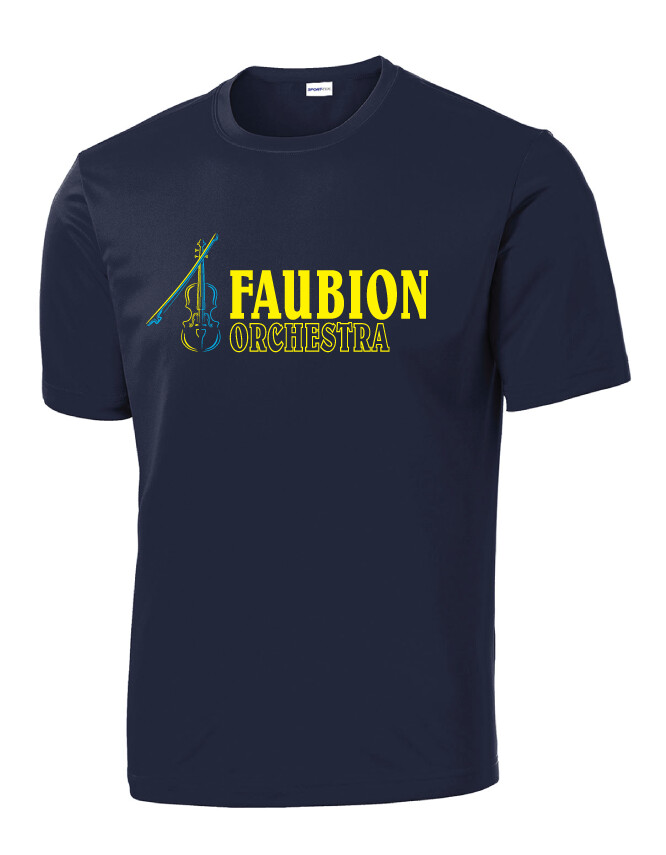 Faubion Orchestra - Neon Violin - Dri-Fit Short Sleeve, Color: Navy