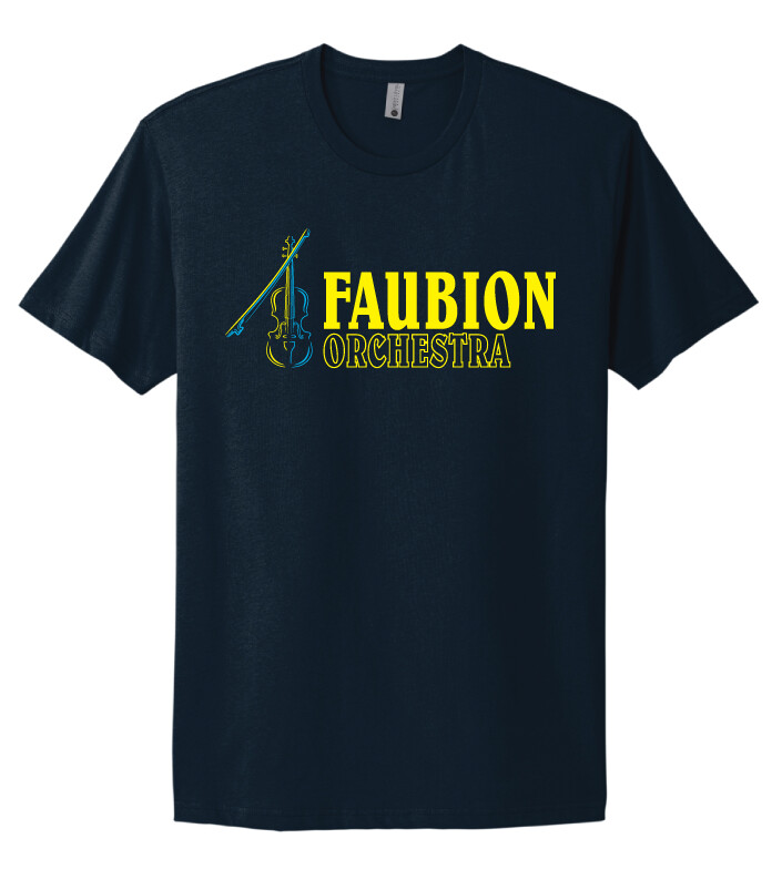 Faubion Orchestra - Neon Violin - Next Level Short Sleeve, Color: Midnight Navy