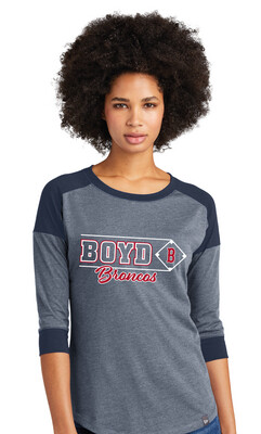 Boyd Baseball - Block Script - 3/4 Sleeve Baseball Raglan Tee