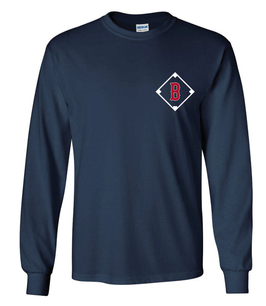 Boyd Baseball - Baseball Dots - Long Sleeve, Color: Navy