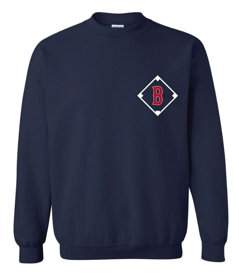 Boyd Baseball - Baseball Dots - Crew Sweatshirt, Color: Navy