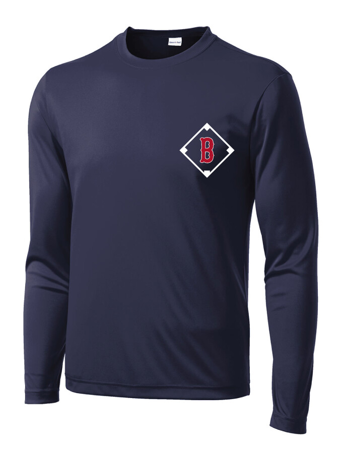 Boyd Baseball - Baseball Dots - Dri-Fit Long Sleeve, Color: Navy