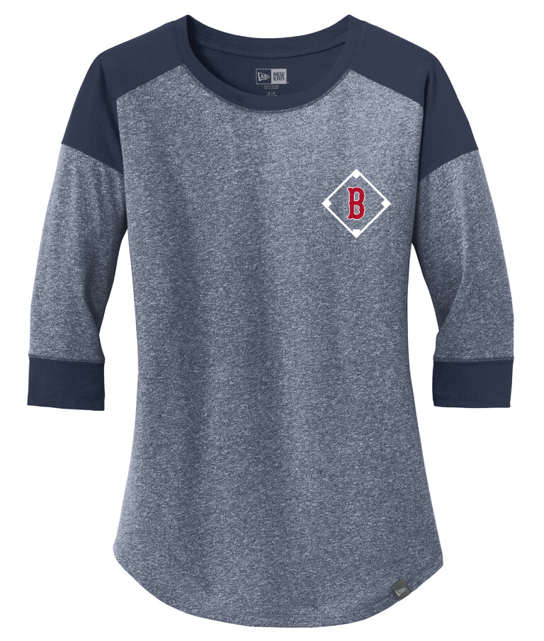 Boyd Baseball - Baseball Dots - 3/4 Sleeve Baseball Raglan Tee, Color: True Navy / True Navy