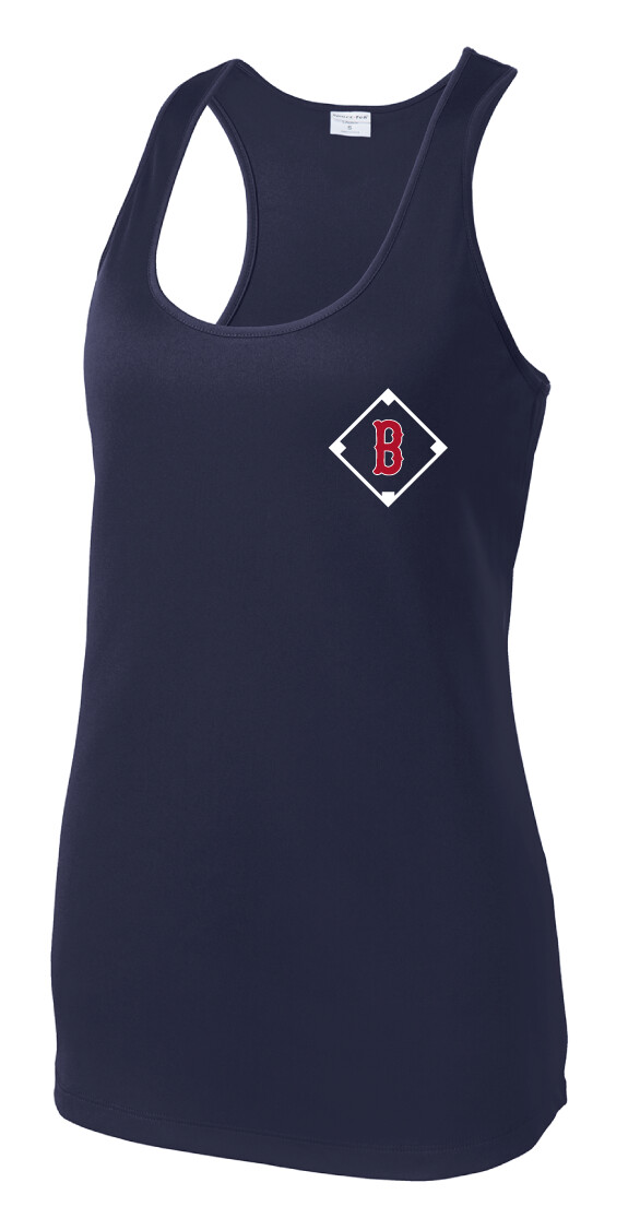 Boyd Baseball - Baseball Dots - Dri-Fit Racerback Tank, Color: Navy