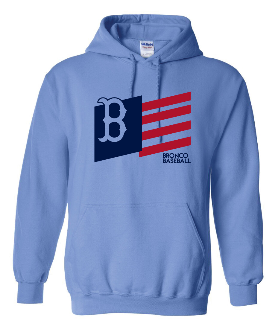 Boyd Baseball - Flag - Hoodie, Color: Columbia Blue