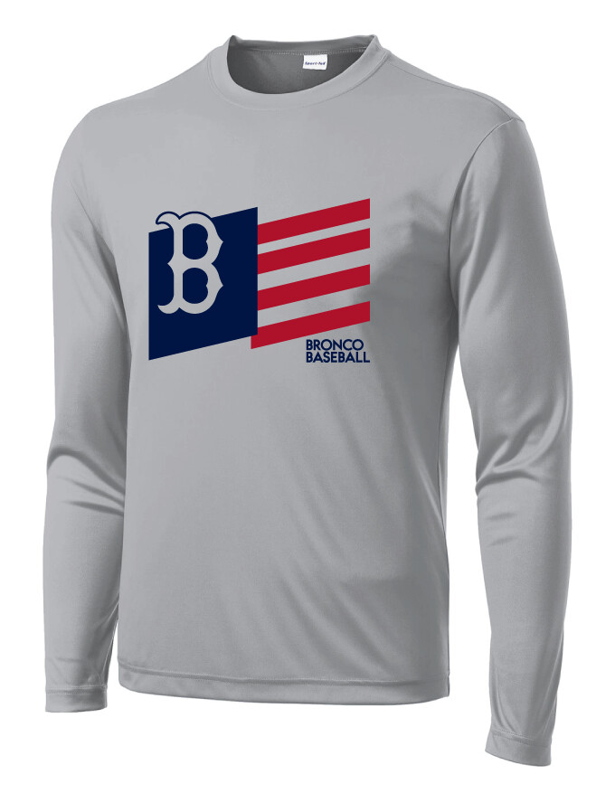 Boyd Baseball - Flag - Dri-Fit Long Sleeve, Color: Silver