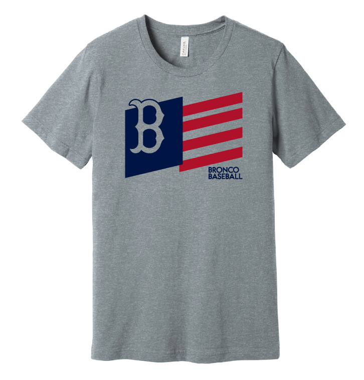 Boyd Baseball - Flag - Bella+Canvas Short Sleeve, Color: Athletic Heather