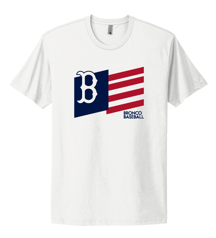 Boyd Baseball - Flag - Next Level Short Sleeve, Color: White