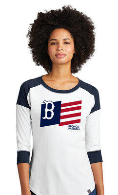 Boyd Baseball - Flag - 3/4 Sleeve Baseball Raglan Tee