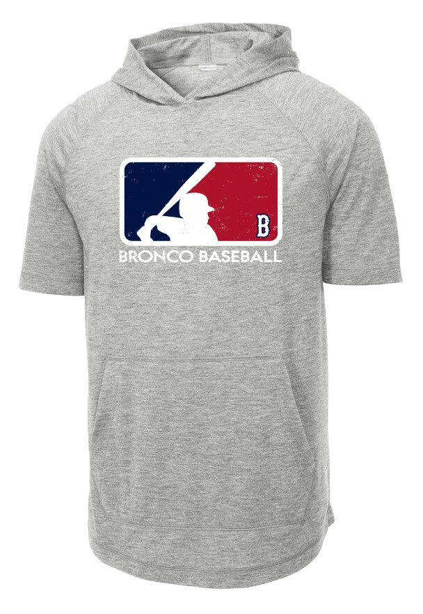Boyd Baseball - Batter - Short Sleeve Hoodie, Color: Light Grey Heather