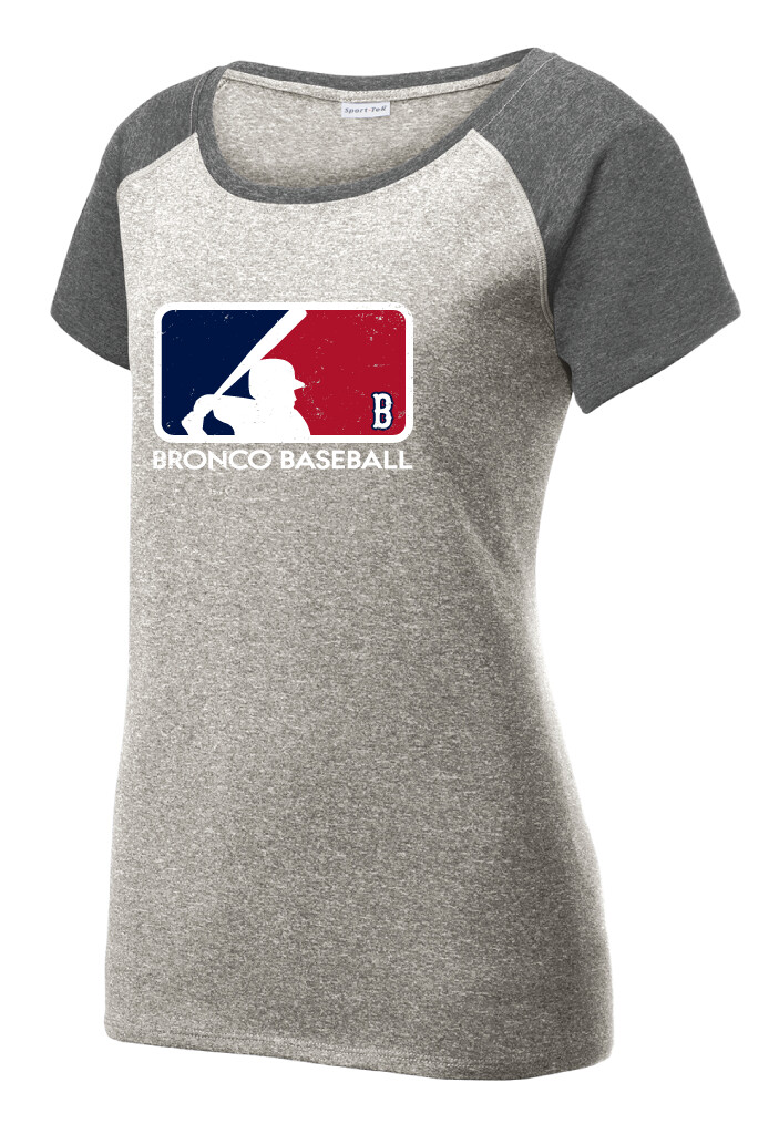 Boyd Baseball - Batter - Heather Scoop Neck, Color: Grey / Graphite