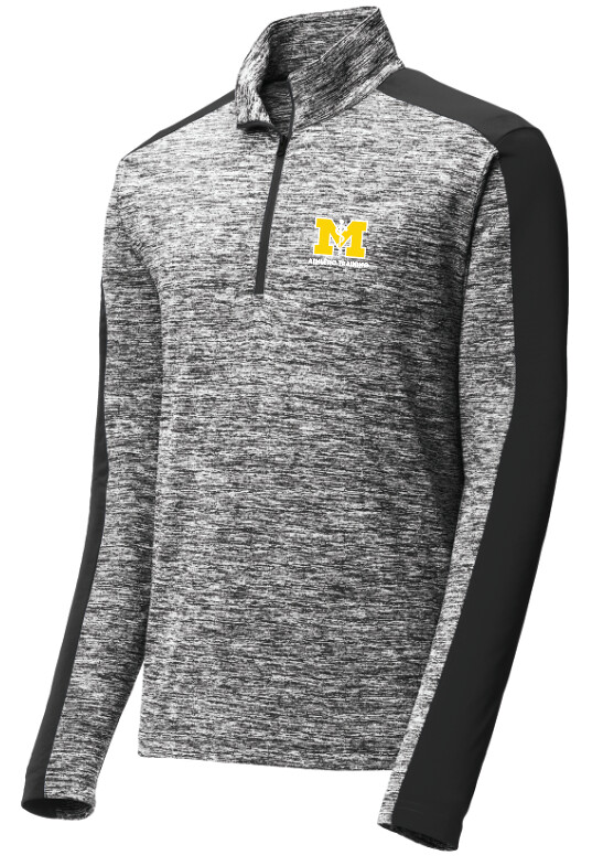 McKinney AT Gear - Small AT Logo - Long Sleeve Quarter Zip, Garment Color: Black / White