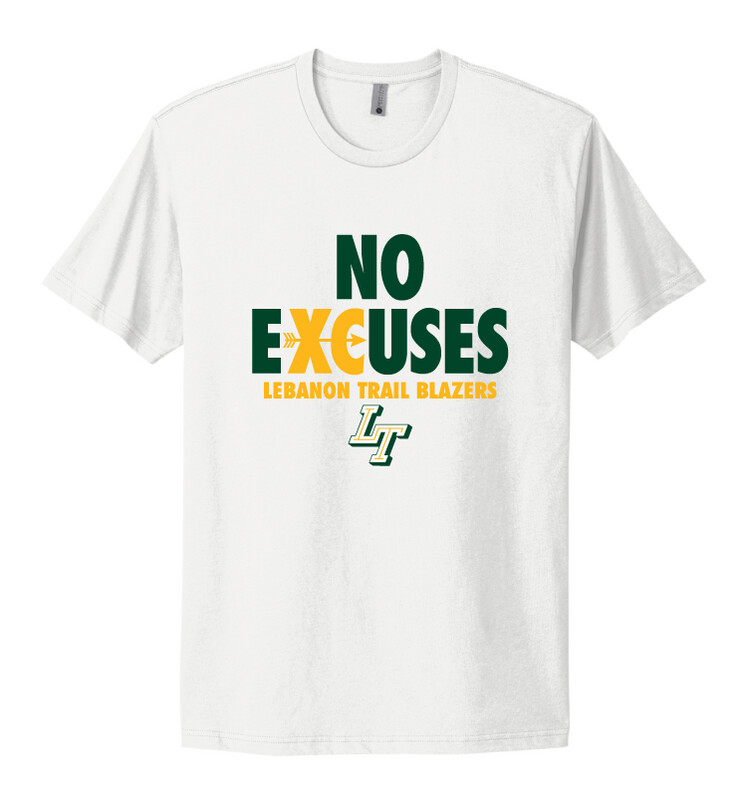 Lebanon Trail XC - No Excuses - Next Level Short Sleeve, Color: White