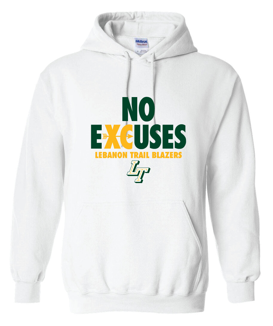 Lebanon Trail XC - No Excuses - Hoodie, Color: White