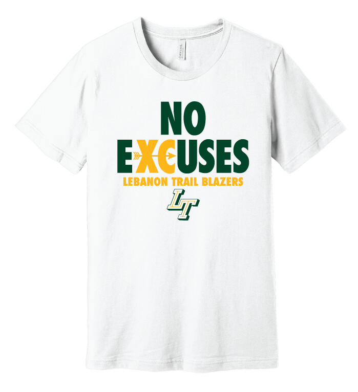 Lebanon Trail XC - No Excuses - Bella+Canvas Short Sleeve, Color: White