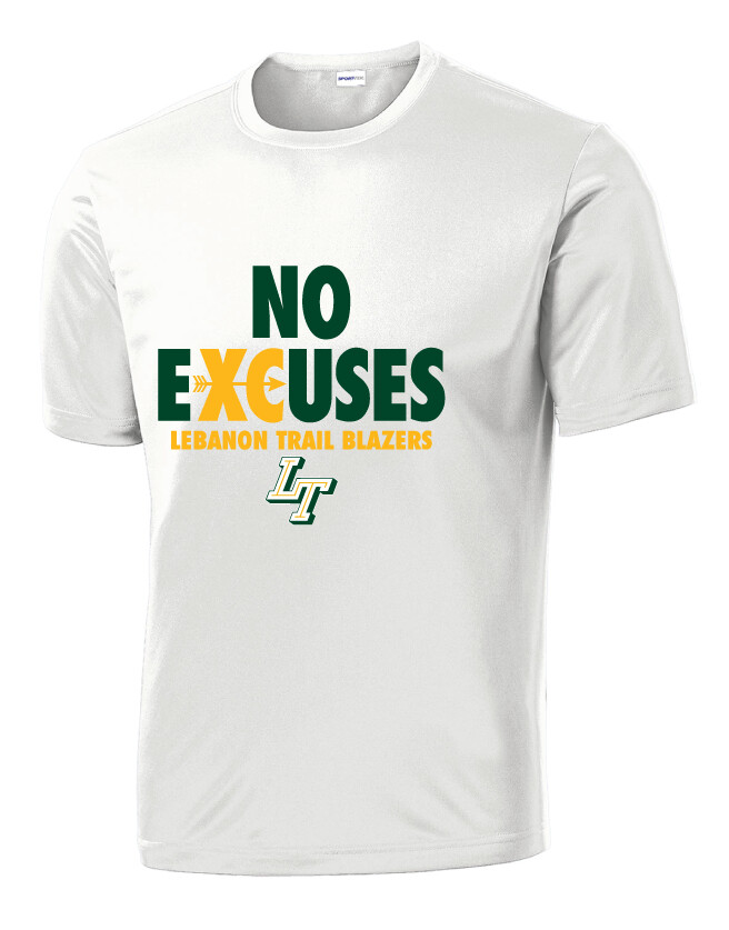 Lebanon Trail XC - No Excuses - Dri-Fit Short Sleeve, Color: White