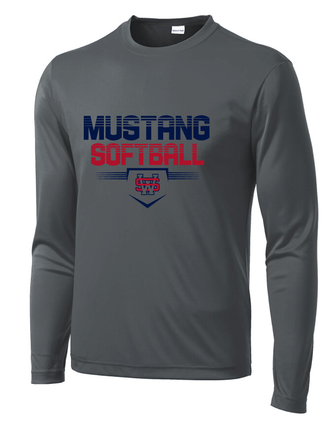 USW Softball - Cut Lines - Dri-Fit Long Sleeve, Color: Iron Grey