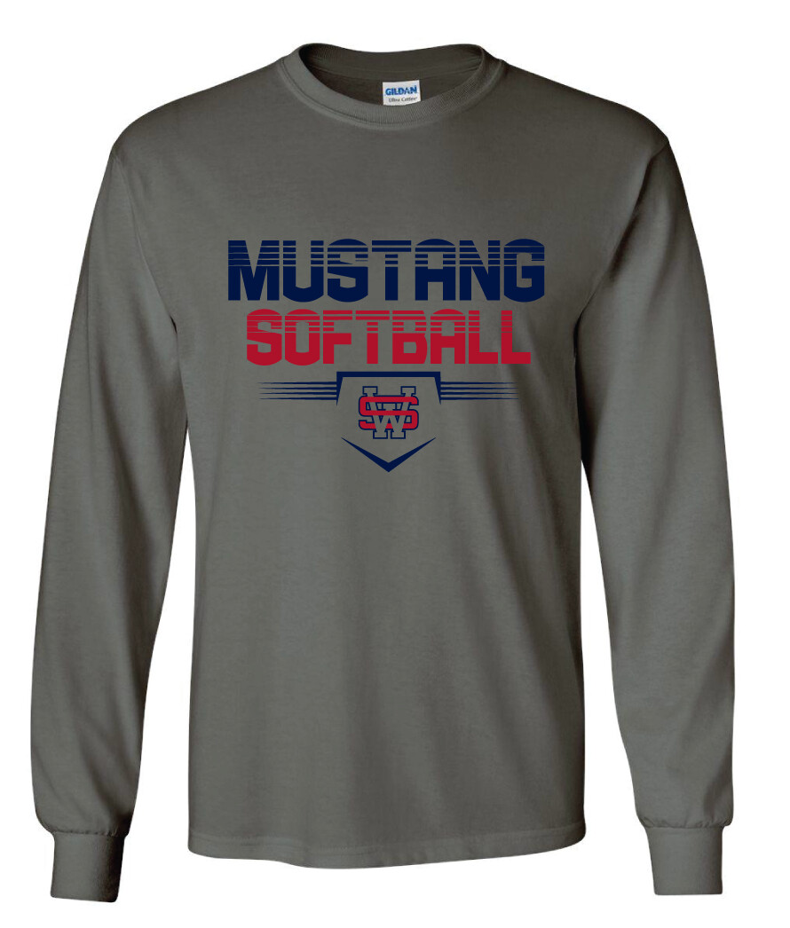 USW Softball - Cut Lines - Long Sleeve, Color: Charcoal