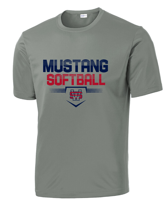 USW Softball - Cut Lines - Dri-Fit Short Sleeve, Color: Grey Concrete
