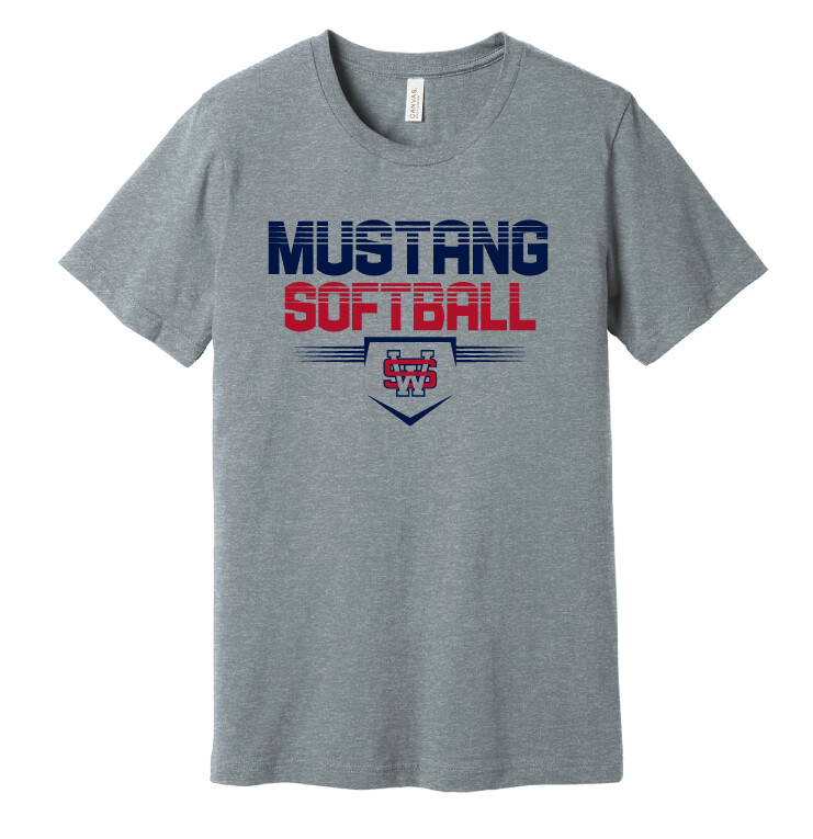 USW Softball - Cut Lines - Bella+Canvas Short Sleeve, Color: Athletic Heather