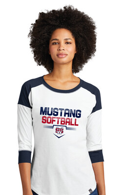 USW Softball - Cut Lines - 3/4 Sleeve Baseball Raglan Tee