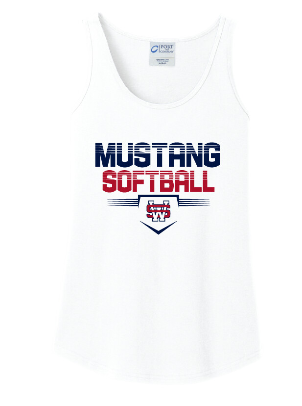 USW Softball - Cut Lines - Cotton Tank, Color: White