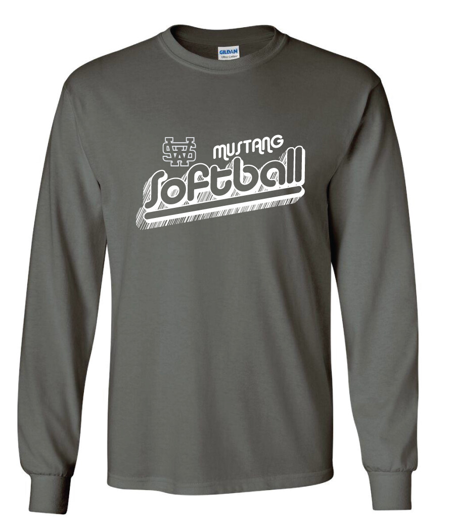 USW Softball - Groovy Shadow - Long Sleeve, Color: Charcoal