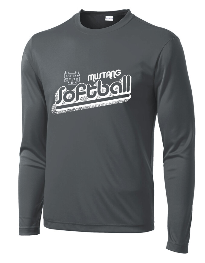 USW Softball - Groovy Shadow - Dri-Fit Long Sleeve, Color: Iron Grey