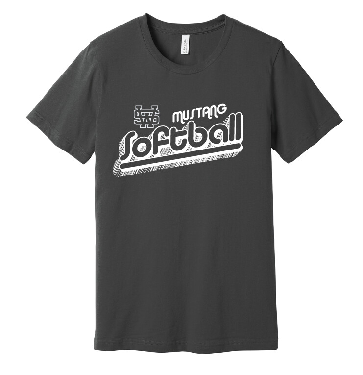 USW Softball - Groovy Shadow - Bella+Canvas Short Sleeve, Color: Charcoal