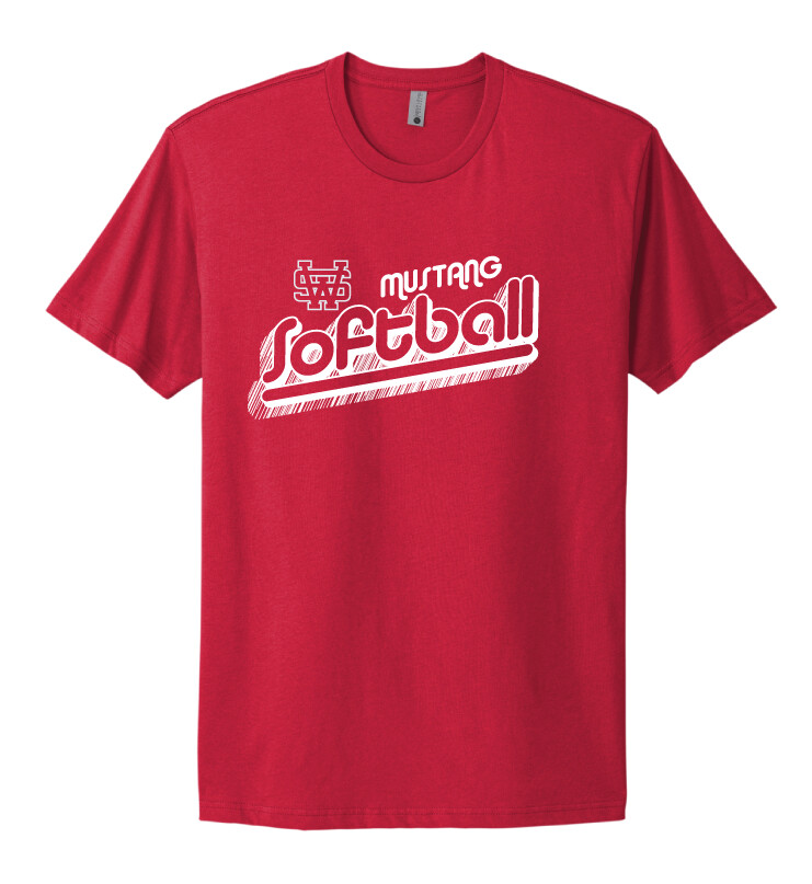 USW Softball - Groovy Shadow - Next Level Short Sleeve, Color: Red