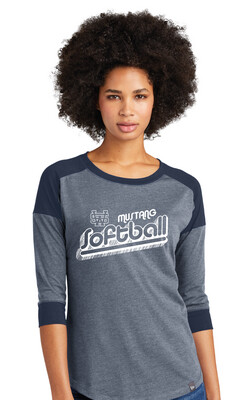 USW Softball - Groovy Shadow - 3/4 Sleeve Raglan Tee