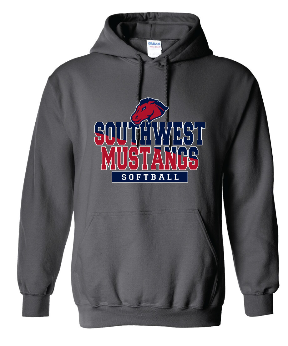 USW Softball - Two Tone - Hoodie, Color: Charcoal