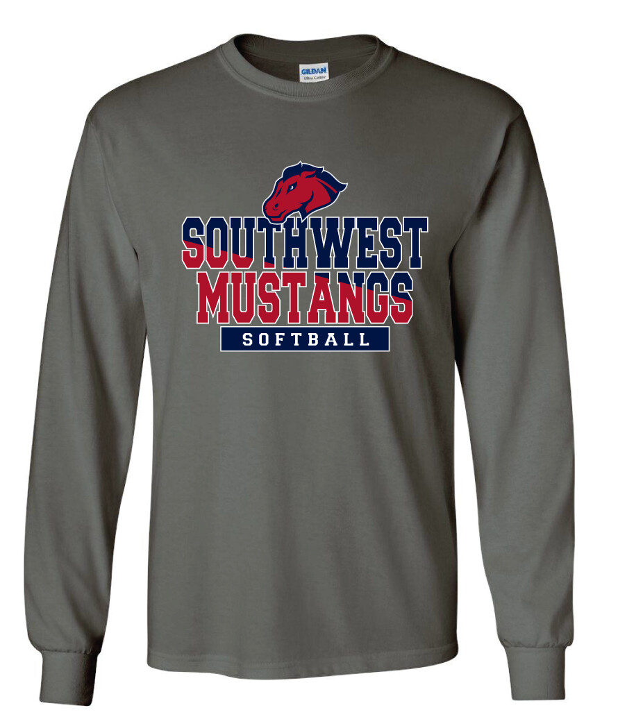 USW Softball - Two Tone - Long Sleeve, Color: Charcoal