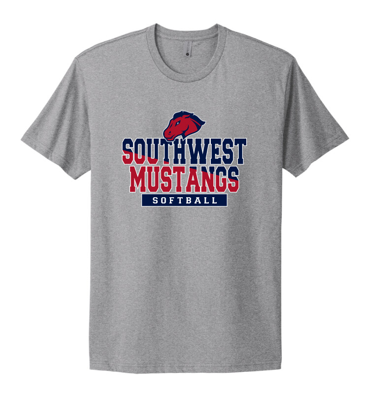 USW Softball - Two Tone - Next Level Short Sleeve, Color: Heather Grey