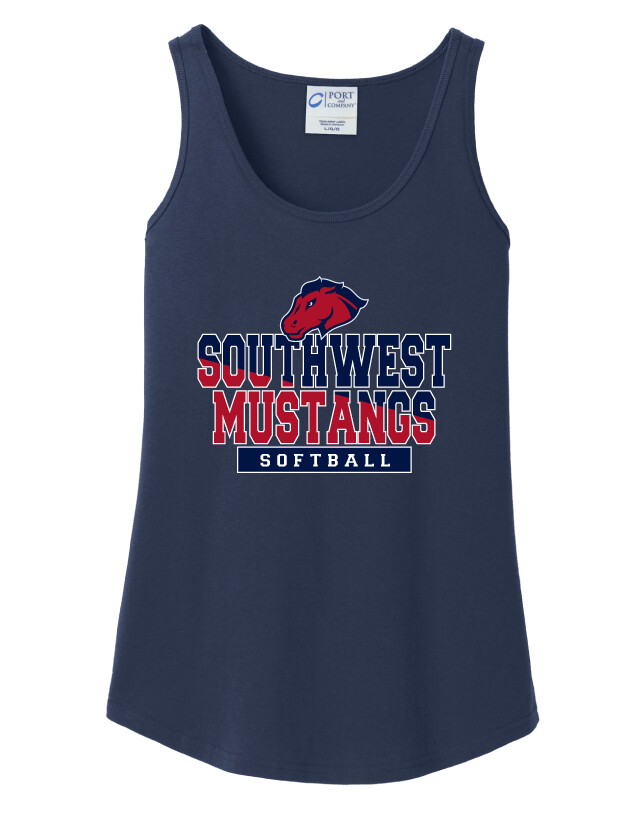 USW Softball - Two Tone - Cotton Tank, Color: Navy
